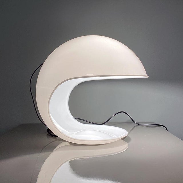 Italian Modern Foglia Shell Lamp in White Plastic by Elio Martinelli, 1970s For Sale - Image 15 of 18