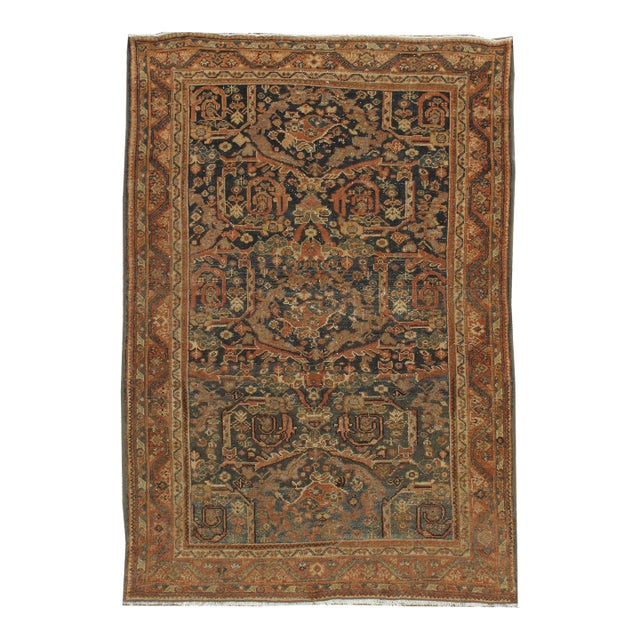 Vintage Distressed Area Rug 4ft 6in X 6ft 7in For Sale