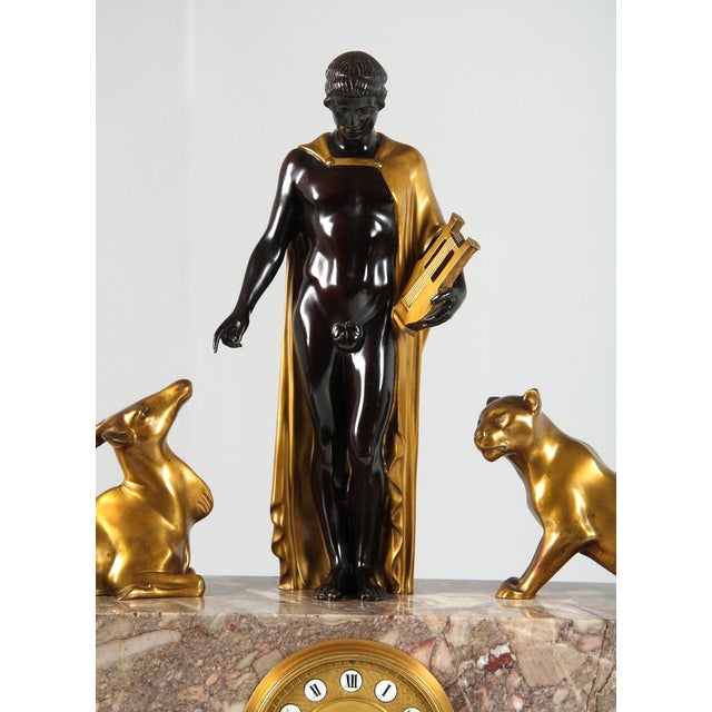 Black Art Deco Mantel Clock Orpheus, 1925 For Sale - Image 8 of 18
