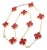 Late 20th Century Van Cleef & Arpels Gold 10 Motif Alhambra Carnelian Necklace Paper For Sale