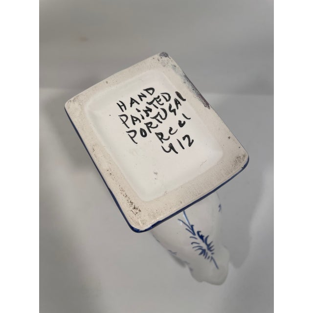 Vintage Blue and White Ceramic Five Finger Tulip Vase, Tulipiere For Sale - Image 13 of 14