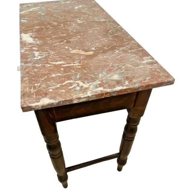 Late 19th Century Victorian Marble-Top Console Table With Spool Turned Legs For Sale - Image 4 of 11