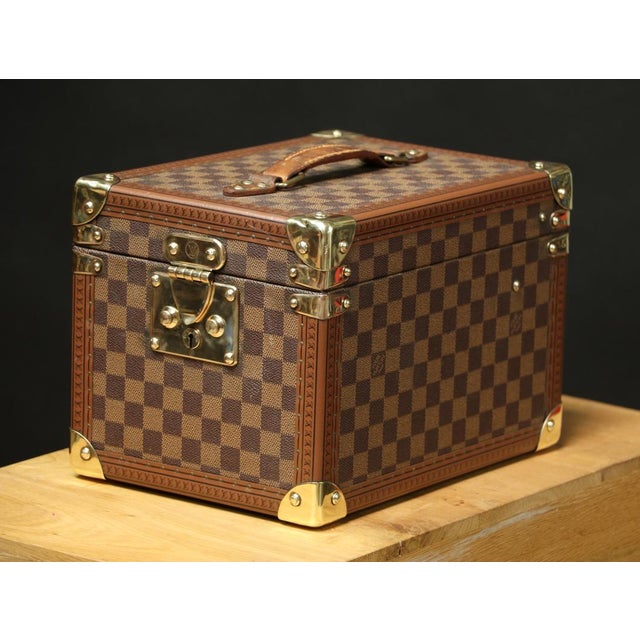 Metal Damier Vanity Case from Louis Vuitton, 1950s For Sale - Image 7 of 13