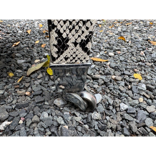 Karl Springer Sophisticated Karl Springer Style Python Skin Wrapped Telephone Table For Sale - Image 4 of 11