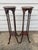 Victorian Early 20th Century Victorian Carved Mahogany or Walnut Plant Pedestal Stands Display Columns Torchieres With Turned Legs, a Pair For Sale - Image 3 of 12
