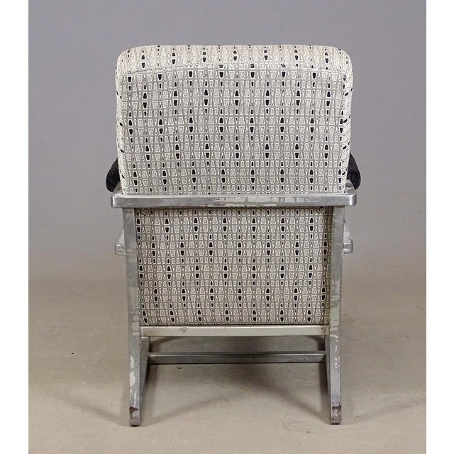 Rare mid-century streamlined armchair made by Goodyear, as labeled on bottom. In a limited capacity, Goodyear Tire made...