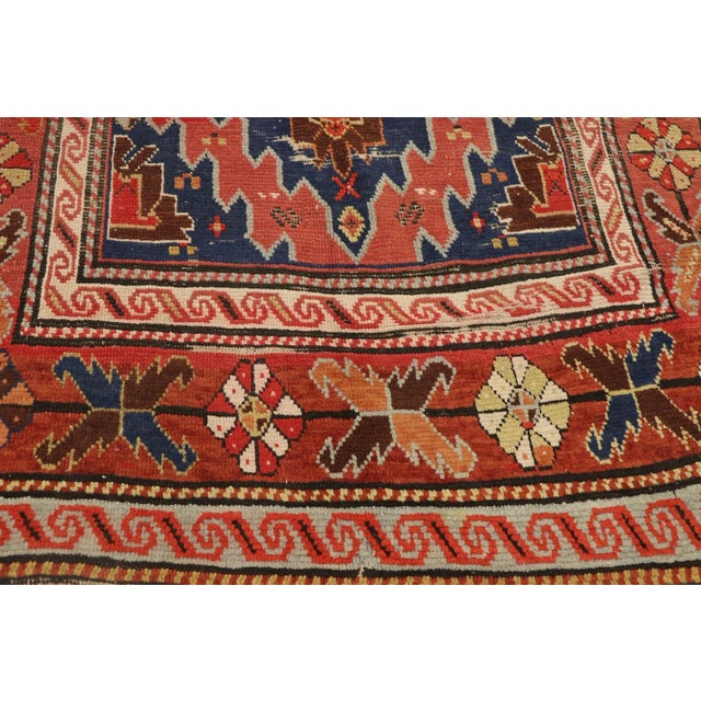 Late 19th Century Antique Russian Caucasian Kazak Rug, 04'00 X 08'00 For Sale - Image 4 of 9