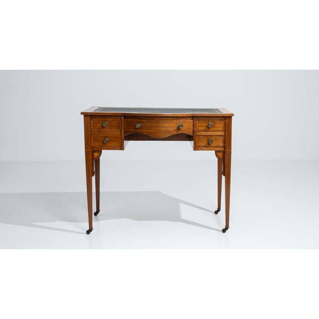 19th Century Edwardian Desk With Leather Top For Sale - Image 12 of 13