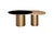 Modern 79" Irregular Shape Modern Brass Dining Table With Glass Top For Sale - Image 3 of 7