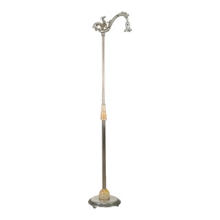 Vintage Mythic Hippocampus Celluloid Nickel Floor Lamp For Sale