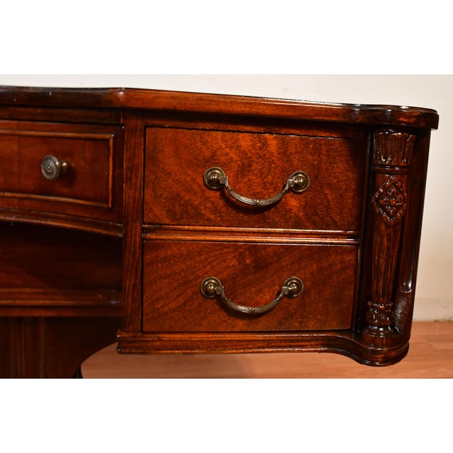 1920s Antique English Regency Style Mahogany Vanity Desk / Makeup Table For Sale - Image 6 of 17