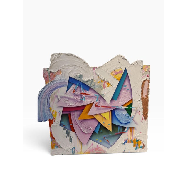 Elevate your space with a monumental piece of 1980s Postmodernism. Painted in 1982 by celebrated American abstract artist...
