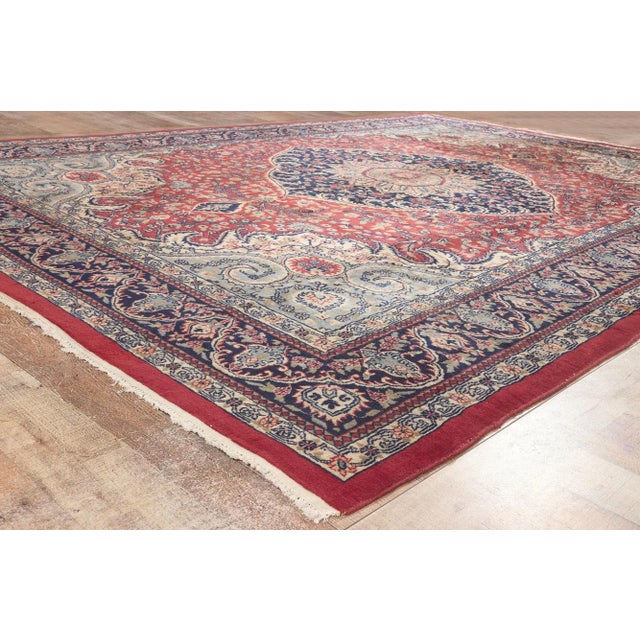 Textile Late 20th Century Vintage Indian Tabriz Rug - 08'00 X 11'04 For Sale - Image 7 of 9