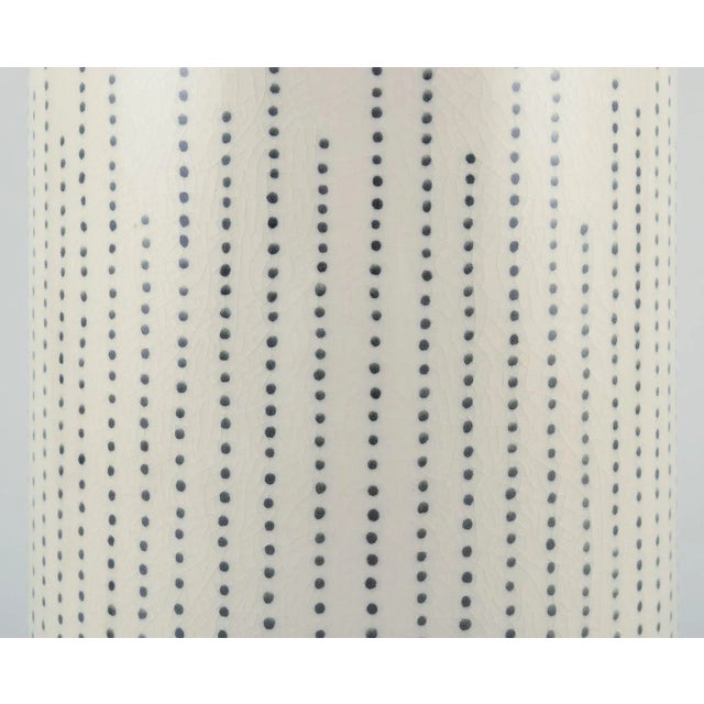 Mimou, large stoneware table lamp. Decorated with dots. Marked. 2000s. In excellent condition. Crazing. Dimensions: H 45.0...