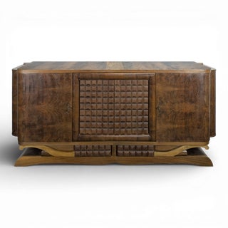 Brutalist Sideboard with Diamond Points For Sale