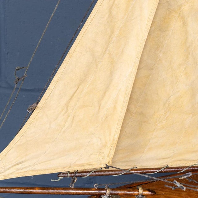 Vintage English Carved Hull Pond Yacht, 1930 For Sale - Image 11 of 18