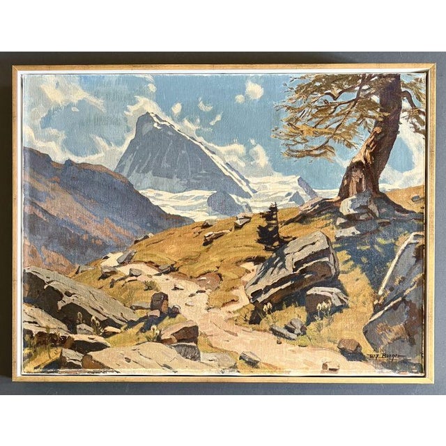 Willy Friedrich Burger, Alpweg Mit Dent Blanche, 1950s, Oil on Canvas, Framed For Sale - Image 10 of 10