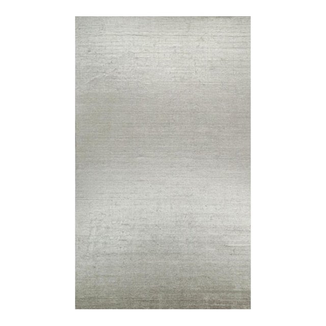 2010s Rug & Kilim’s Modern Rug in Solid Gray and Off-White Striae - 12x20 For Sale