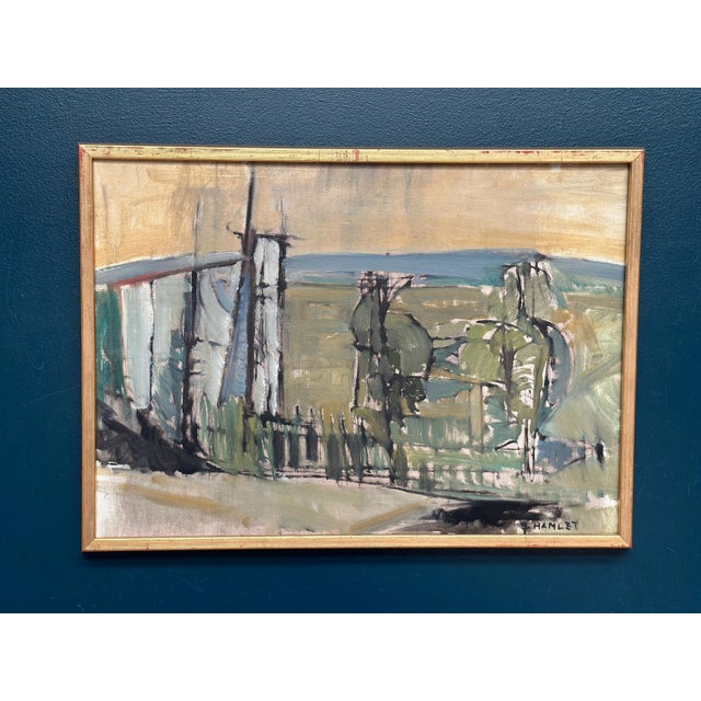 S. Hamlet, Abstract Landscape, 1960s, Oil Painting on Canvas, Framed For Sale - Image 12 of 17