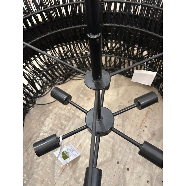 Arteriors Filamento Black Rattan Chandelier For Sale - Image 9 of 10