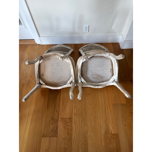French Provincial 1940s Pair Louis XV Style Caned Back/Seat Accent Chairs For Sale - Image 3 of 12