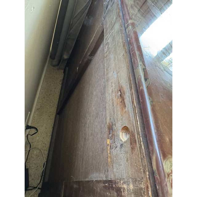 Antique Carved Italian Walnut Clawfoot Chest of Drawers With Marble Top For Sale - Image 11 of 12