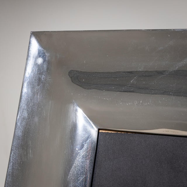 Mid 20th Century Mid 20th Century Large tabletop picture frame with a back stand and a wide metal border featuring For Sale - Image 5 of 8