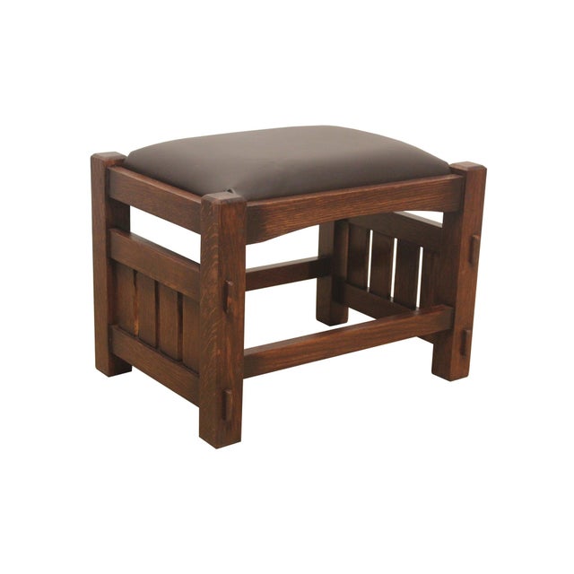 Elevate your space with the Mission Oak Footstool - Wide Spindles (2 Colors Available). Inspired by the timeless Arts...