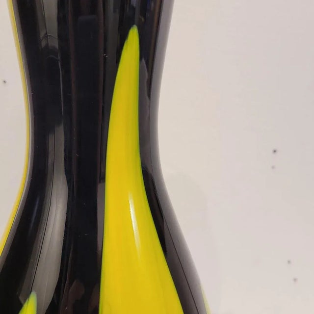 Black and Yellow Vase in Blown Glass, 1970s For Sale - Image 13 of 18