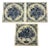Mid 20th Century Delft Schoonhoven Keramiek Holland Blue and White Floral Tile Trivets - Set of 3 For Sale