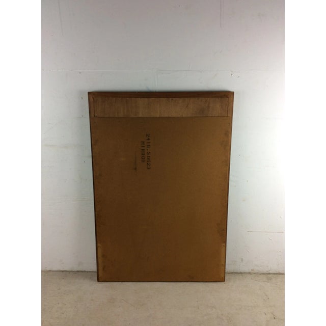 1960s Mid Century Modern Wall Mirror With Beveled Frame & Walnut Inlay For Sale - Image 5 of 12