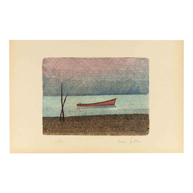 Alcione Gubellini, Seascape, Etching, Mid-20th Century For Sale
