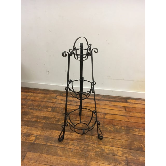 1920s Antique Wrought Iron Plant Stand For Sale - Image 5 of 6
