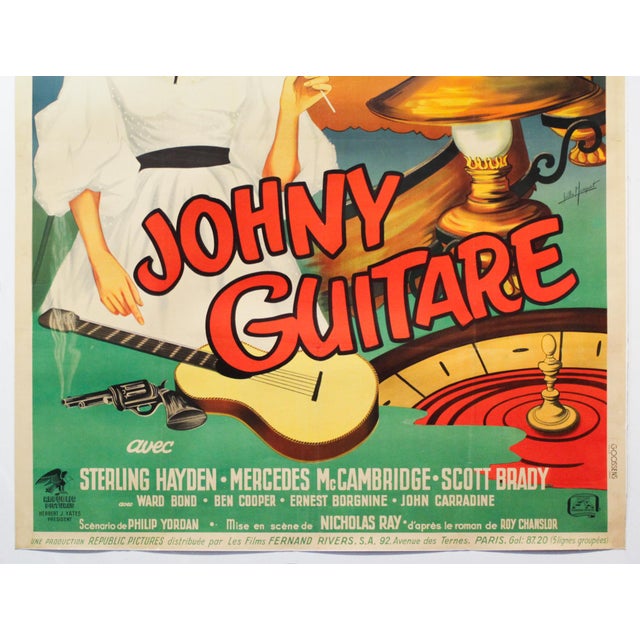 Contemporary 1954 French Western Movie Poster - Johny Guitare For Sale - Image 3 of 3