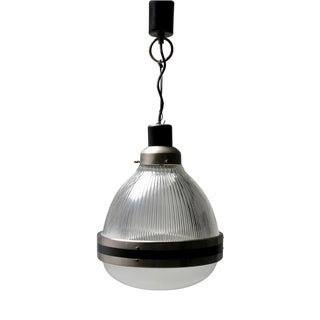 Pendant in Black Painted Metal and Glass by Sergio Mazza, Italy, 1960s For Sale