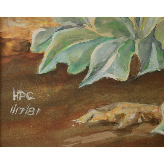 Flowers on the Beach, Botanical Watercolor Landscape For Sale - Image 4 of 5