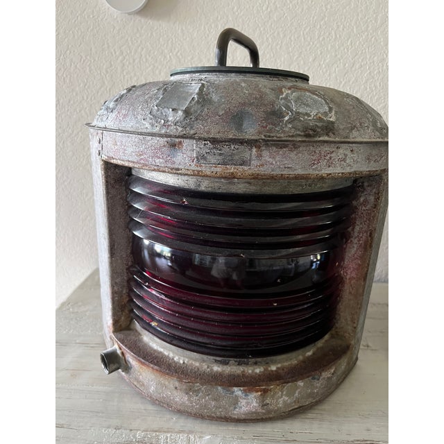 Nautical Set of 2 Galvanized Steel Perko Ships Lanterns For Sale - Image 3 of 17