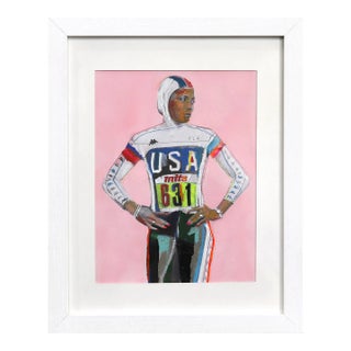 Flo - Colorful Figurative Painting on Paper Original Artwork by Fabio Coruzzi For Sale