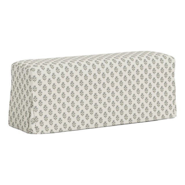 Slipcover for Stoffer Home x Cloth & Company for Lindy Slipcover Dining Bench in Francie Floral Flint For Sale