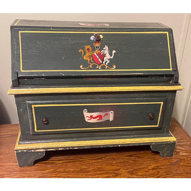 This vintage/antique Florentine Wooden Hand Painted Desktop Folding Secretary Organizer Box is a beautifully crafted...