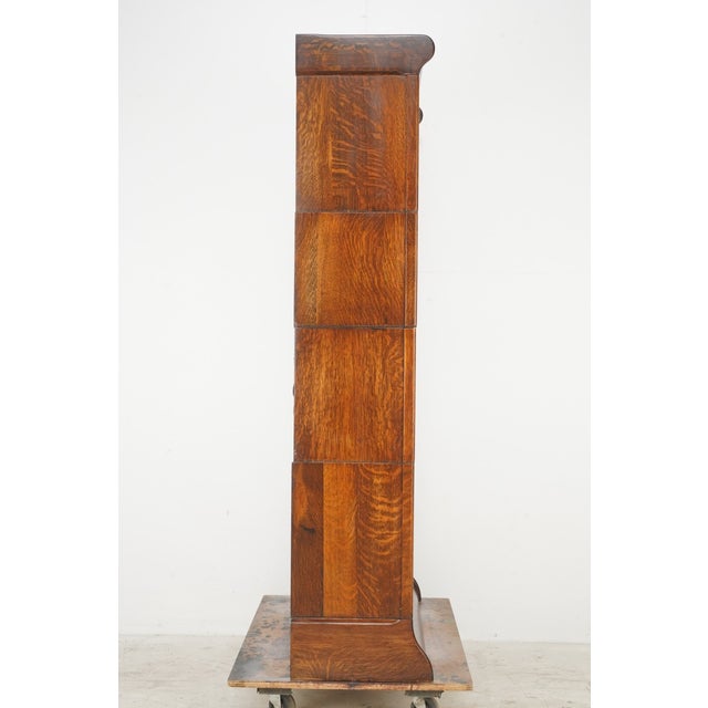 Antique Four Section Oak Humphrey Barrister Bookcase For Sale - Image 9 of 13