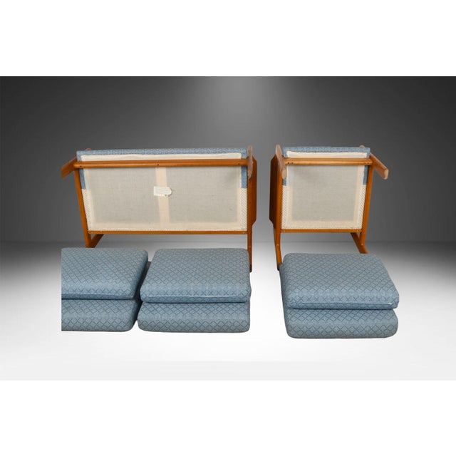 Wood 1970s Danish Modern Teak Room Set Sofa Loveseat and Pair of Armchairs For Sale - Image 7 of 12