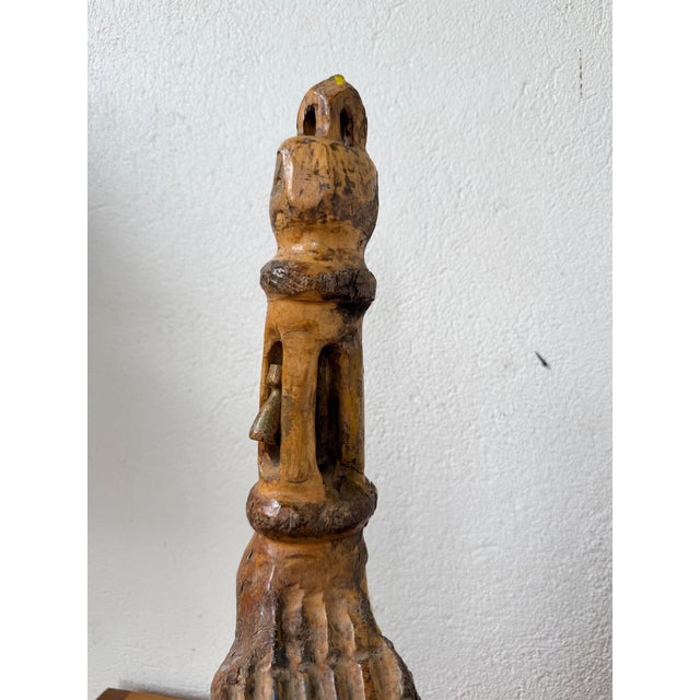 Antique Brutalist Sculpture in Polychrome Wood, 1890s For Sale - Image 10 of 18