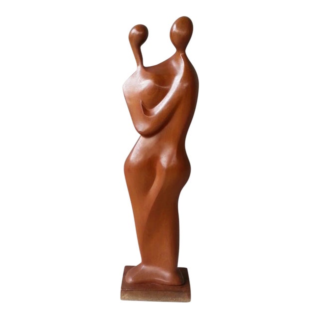1960's Mid Century Modern Biomorphic Wood Sculpture For Sale