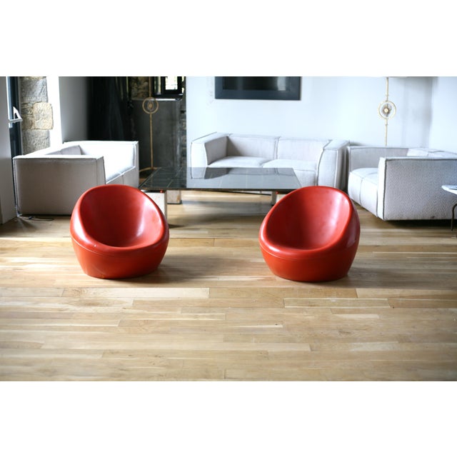 Space Age Armchairs in Fiberglass, 1960s, Set of 2 For Sale - Image 3 of 18