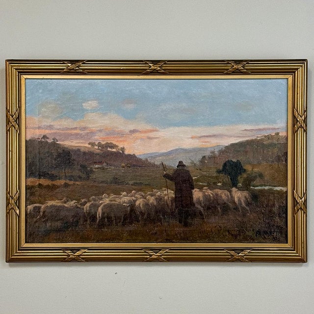 Early 20th Century Antique Framed Oil Painting on Canvas by A. Fivet Dated 1923 For Sale - Image 5 of 12