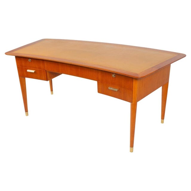 Mid-Century Modern Desk with Leather Top, 1940s For Sale - Image 16 of 16