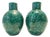 Handcrafted Green Ceramic Vases attributed to Fratelli Fanciullacci, Italy, 1960s, Set of 2 For Sale