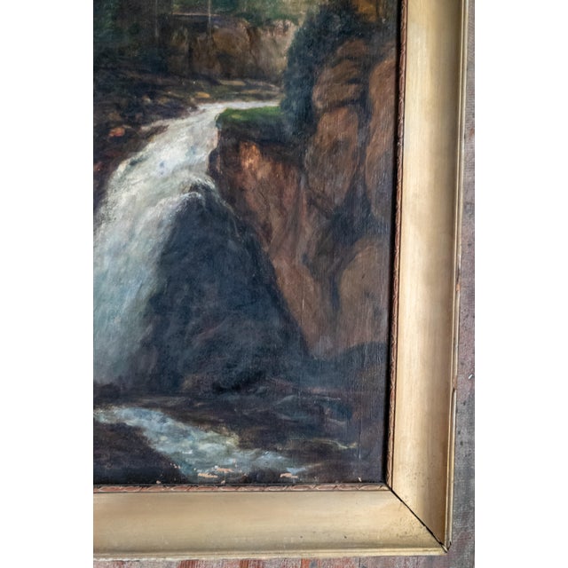 Early 20th Century Continental European Landscape Painting of Gollinger Waterfall Austria For Sale - Image 10 of 16