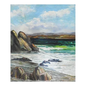 Mid 20th Century Modernist Coastal Seascape Painting